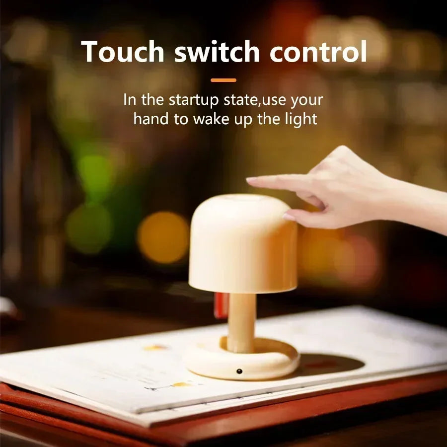 Mini Sunset LED Night Lamp – USB Rechargeable Mushroom Style Night Light for Bedroom, Coffee Bar &