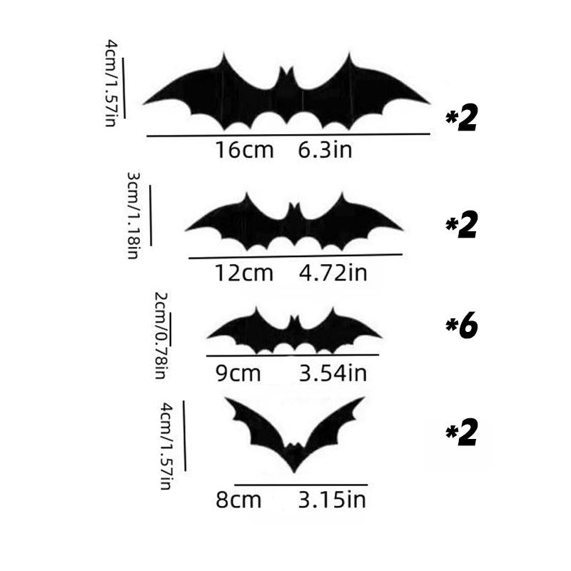 🎁🔥 3D Bat Light Design LED Decorations （contains three sizes: large, medium and small）