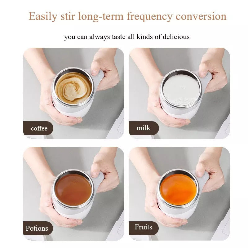 Rechargeable Automatic Stirring Coffee Cup – Magnetic Self-Stirring Mug for Milkshake, Water & Drinks