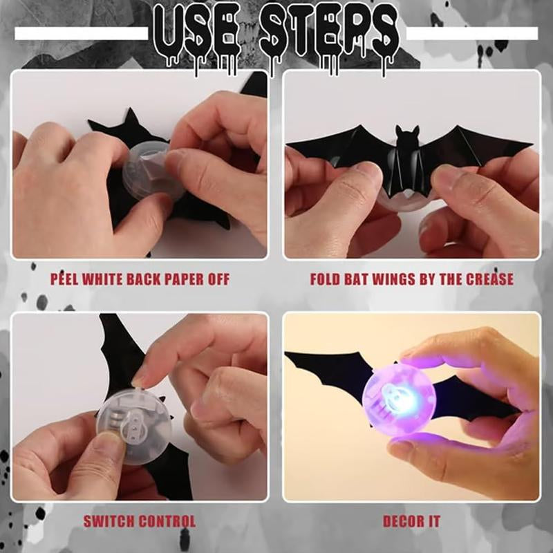 🎁🔥 3D Bat Light Design LED Decorations （contains three sizes: large, medium and small）