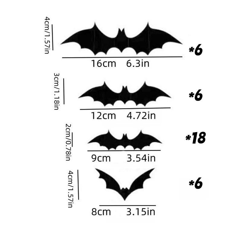 🎁🔥 3D Bat Light Design LED Decorations （contains three sizes: large, medium and small）