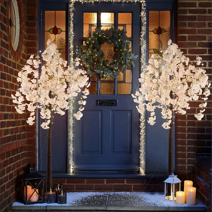 6ft Cherry Blossom Tree Light – 450 LED Artificial Tree with Warm Lights for Home & Event Decoration