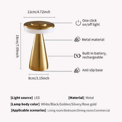 USB Rechargeable Touch Table Lamp – Portable Study, Bedroom & Night Light