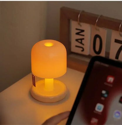 Mini Sunset LED Night Lamp – USB Rechargeable Mushroom Style Night Light for Bedroom, Coffee Bar &