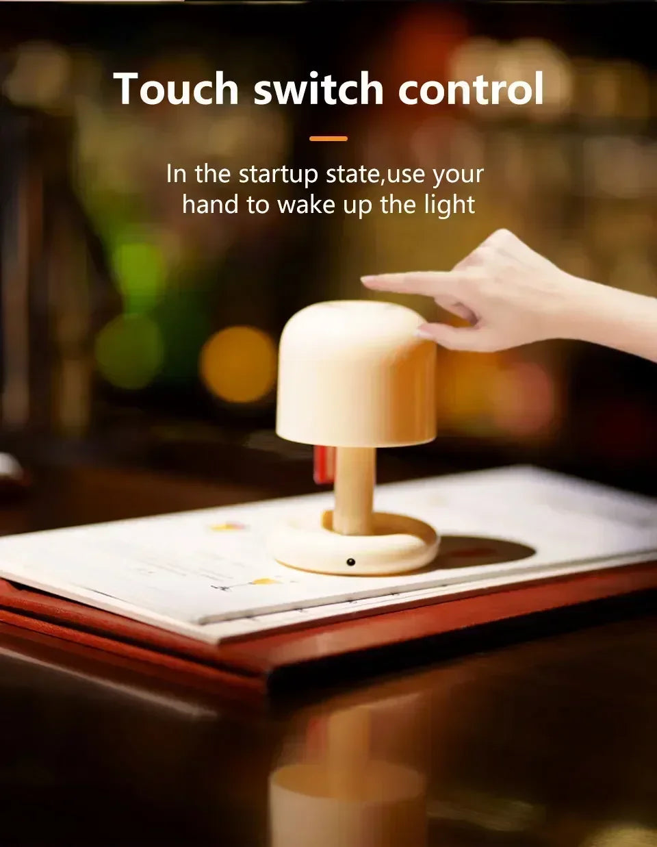 Mini Sunset LED Night Lamp – USB Rechargeable Mushroom Style Night Light for Bedroom, Coffee Bar &