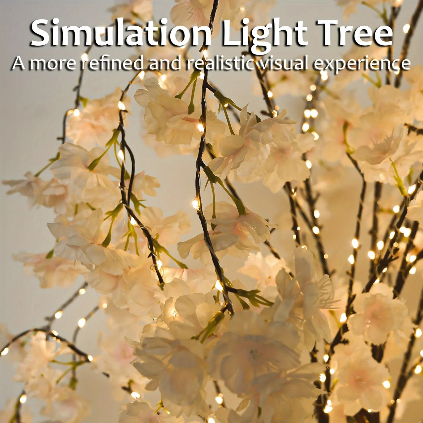 6ft Cherry Blossom Tree Light – 450 LED Artificial Tree with Warm Lights for Home & Event Decoration