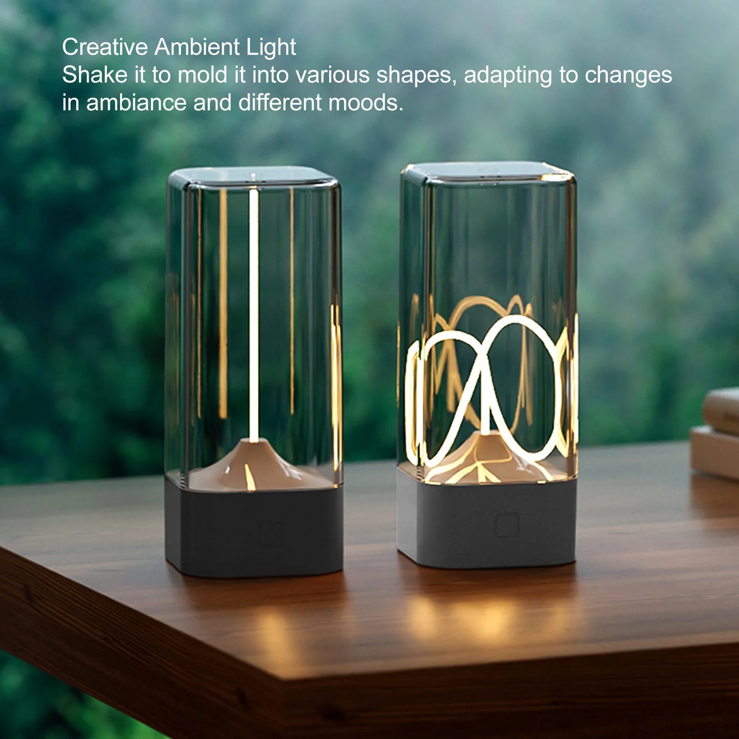 Magnetic Filament Table Lamp Magnetic Wick Desk Lamp Touch Control 5-30H Working Time 1000mAh USB Rechargeable for Living Room