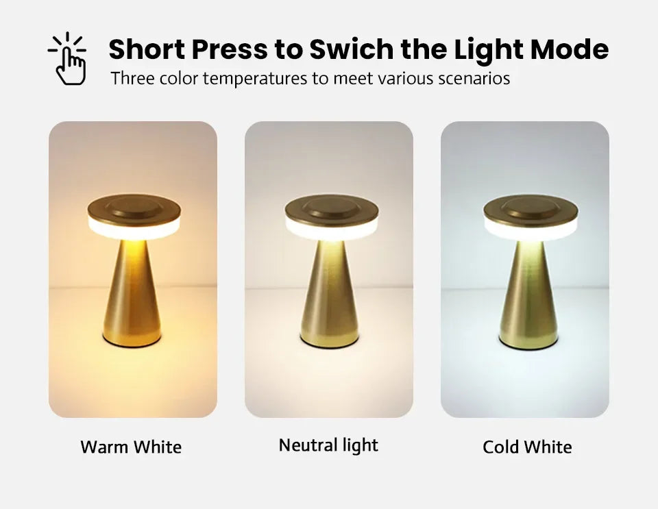 USB Rechargeable Touch Table Lamp – Portable Study, Bedroom & Night Light