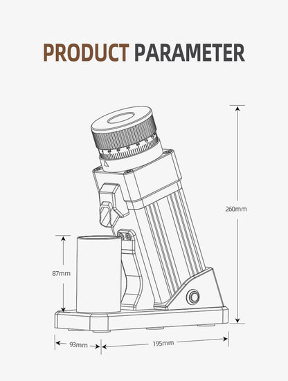TARSEEKER E55 Electric Coffee Grinder – 55MM Espresso Burr with Stepless Fineness Adjustment for Cold Brew