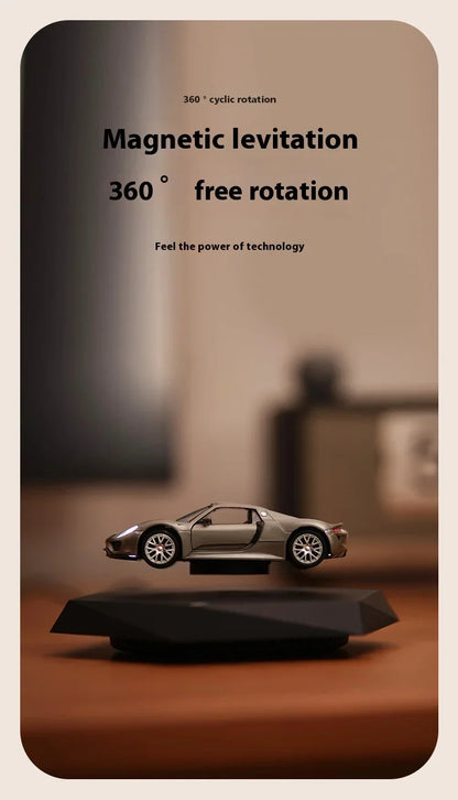 Magnetic Levitating Car with Metal Base – 360° Rotation Creative Home & Office Decor Gift