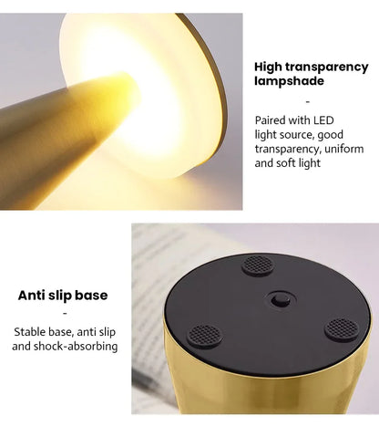 USB Rechargeable Touch Table Lamp – Portable Study, Bedroom & Night Light