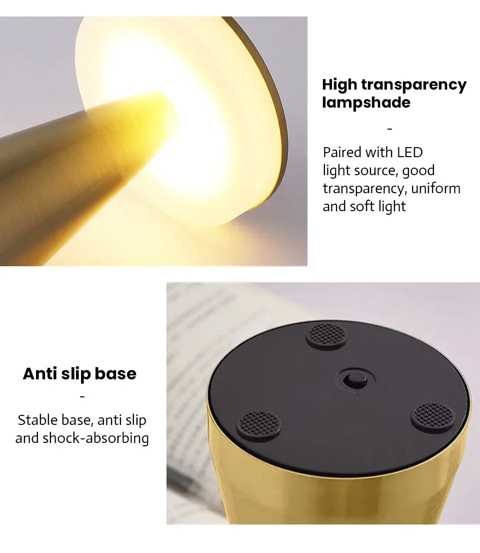USB Rechargeable Touch Table Lamp – Portable Study, Bedroom & Night Light