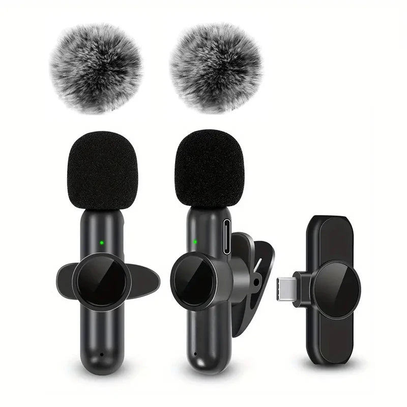 Wireless Lavalier Microphone with Windproof Cover – Mini Mic for iPhone & Android Video Recording
