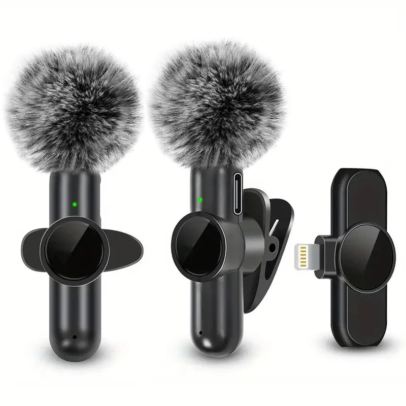 Wireless Lavalier Microphone with Windproof Cover – Mini Mic for iPhone & Android Video Recording