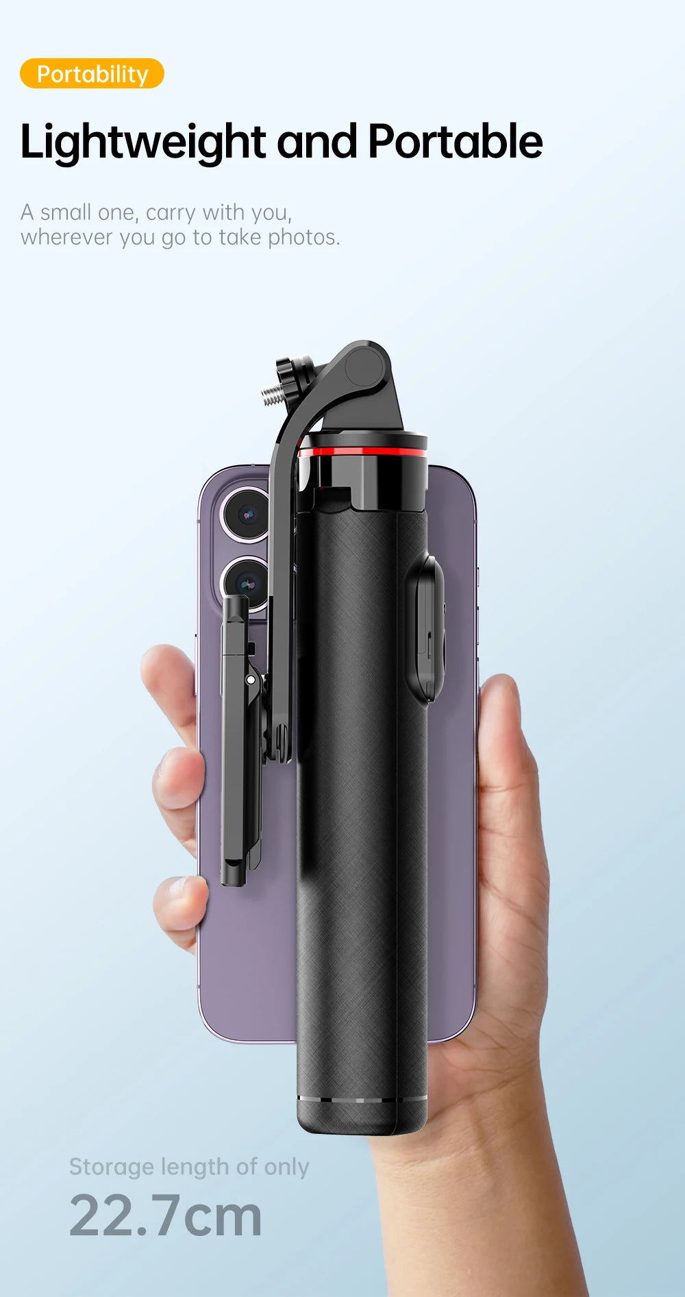 C13C13d Portable Selfie Stick with Bluetooth Remote – 360° Rotating Tripod & Phone Holder