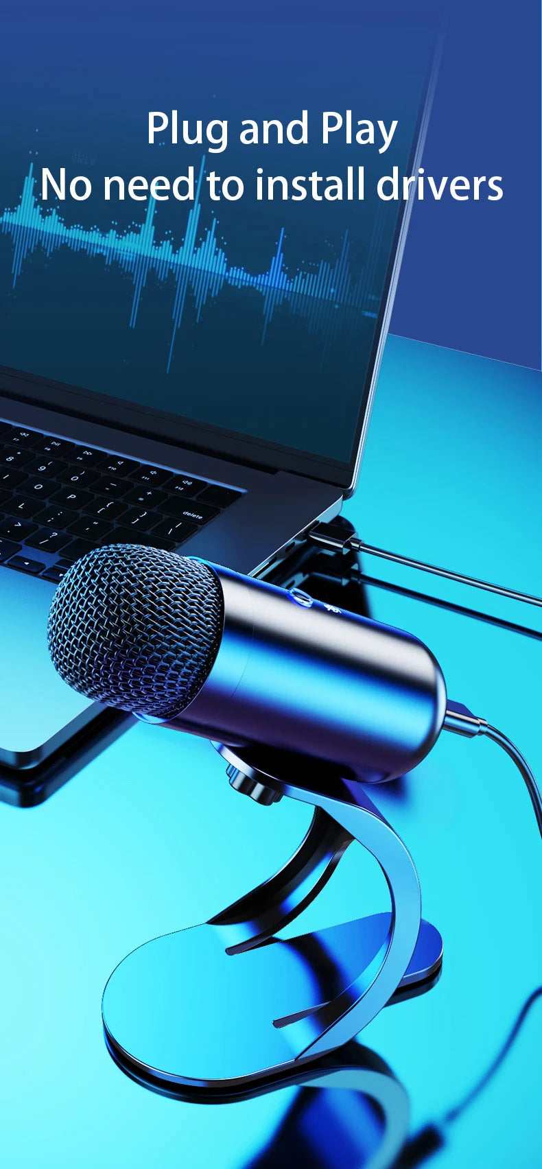 rofessional Wired Condenser Conference Microphone – Gooseneck Desktop High-Quality Mic for Computer & Gaming