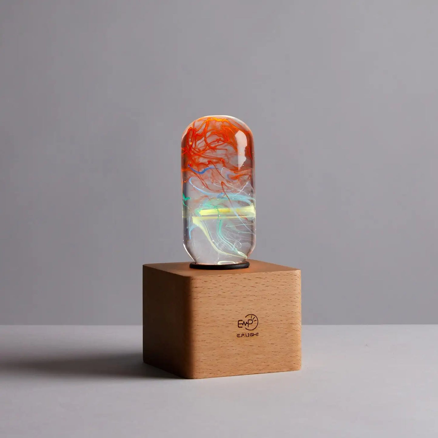 Creative Epoxy Resin Wood LED Night Light – Handmade Multicolor Ocean Lamp for Home Decor & Gifts