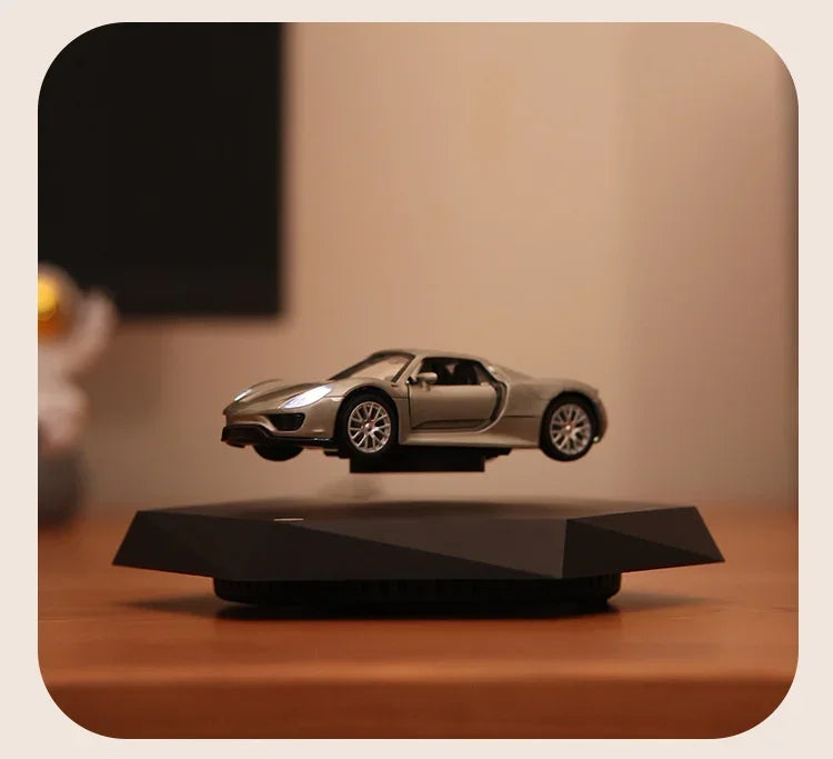 Magnetic Levitating Car with Metal Base – 360° Rotation Creative Home & Office Decor Gift