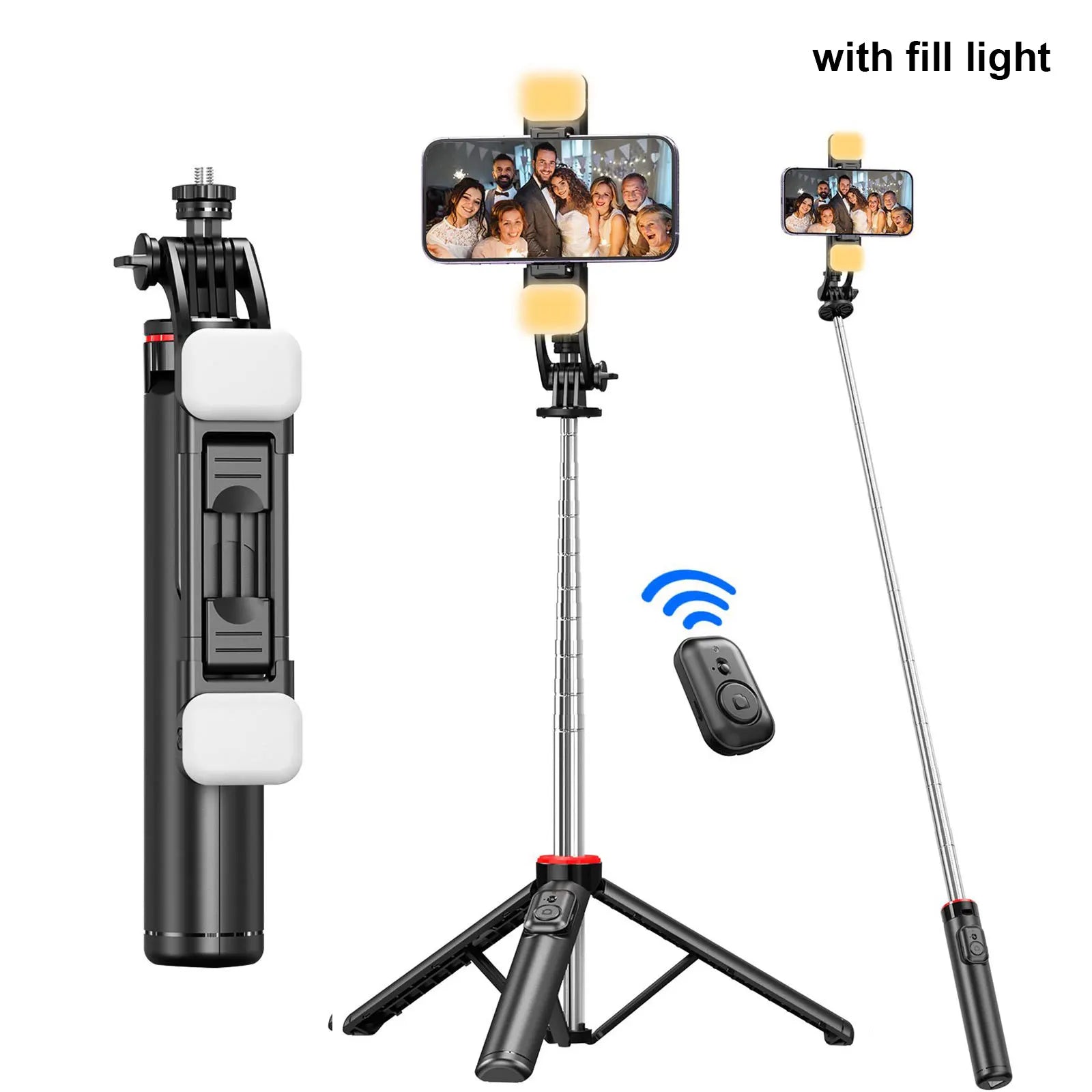 C13C13d Portable Selfie Stick with Bluetooth Remote – 360° Rotating Tripod & Phone Holder
