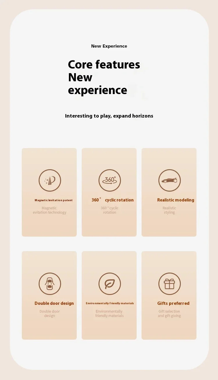 Magnetic Levitating Car with Metal Base – 360° Rotation Creative Home & Office Decor Gift