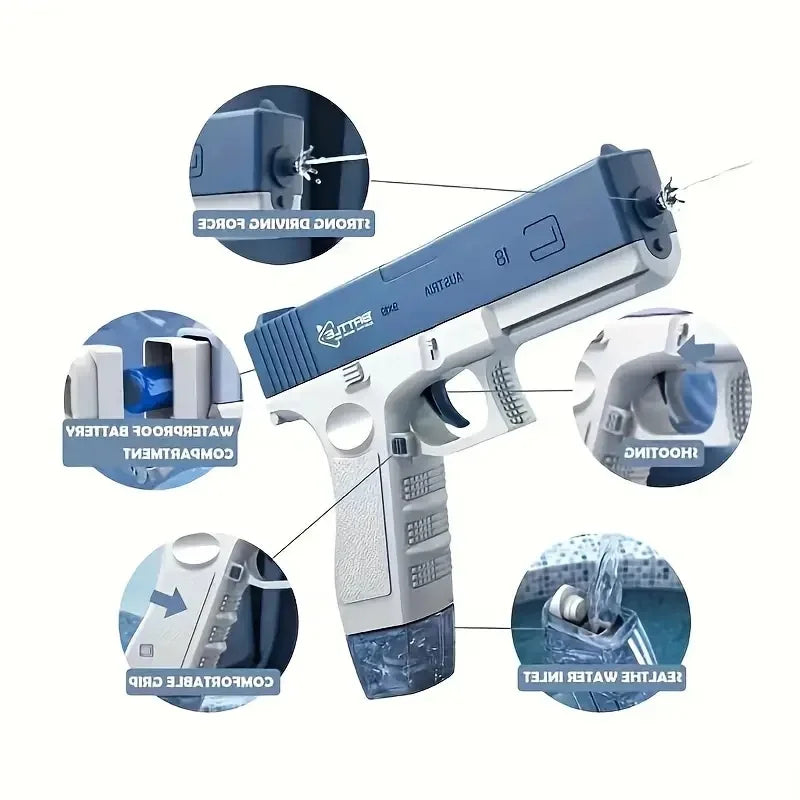 Rechargeable Electric Burst Water Gun – Summer Fun Toy for Kids 5+