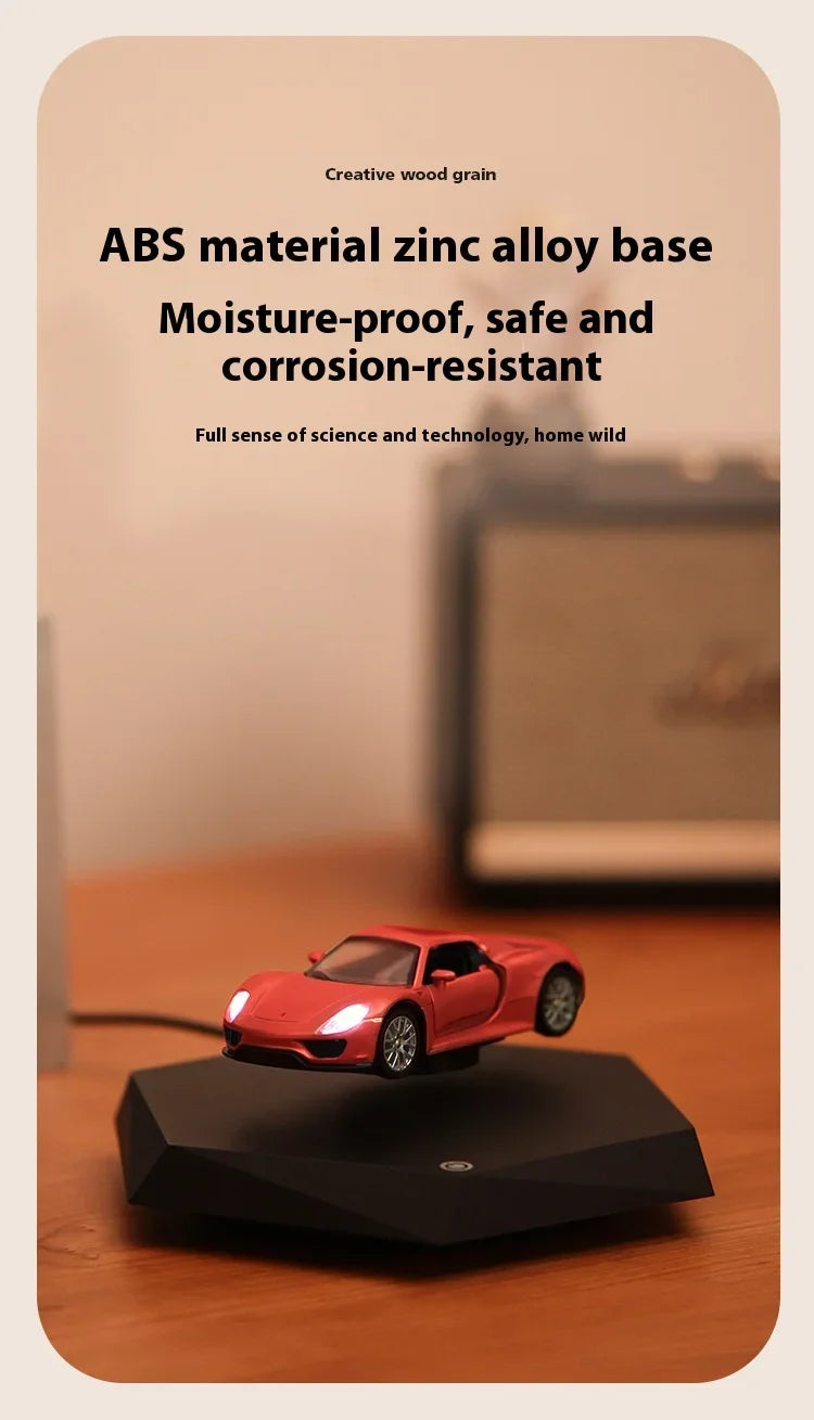 Magnetic Levitating Car with Metal Base – 360° Rotation Creative Home & Office Decor Gift