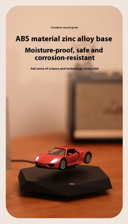 Magnetic Levitating Car with Metal Base – 360° Rotation Creative Home & Office Decor Gift