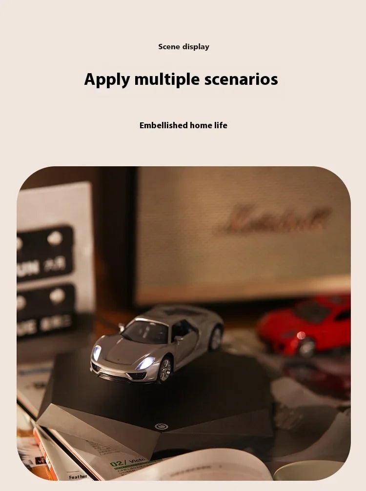 Magnetic Levitating Car with Metal Base – 360° Rotation Creative Home & Office Decor Gift