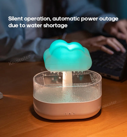 Cloud Air Humidifier & Essential Oil Diffuser – Ultrasonic Mist, Rain Cloud Night Light, White Noise