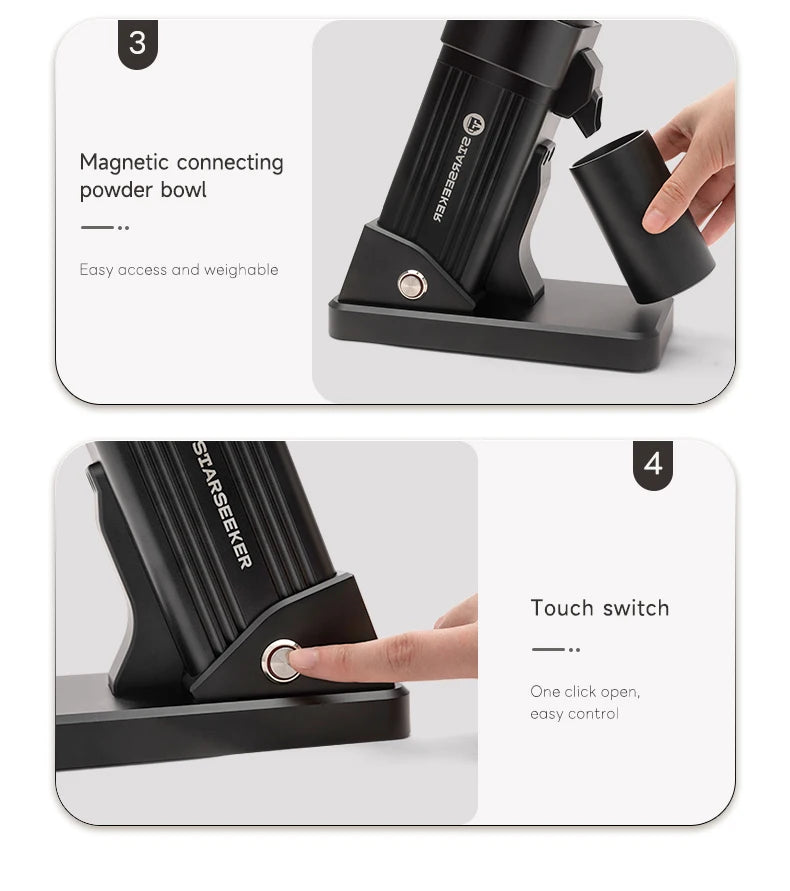 TARSEEKER E55 Electric Coffee Grinder – 55MM Espresso Burr with Stepless Fineness Adjustment for Cold Brew