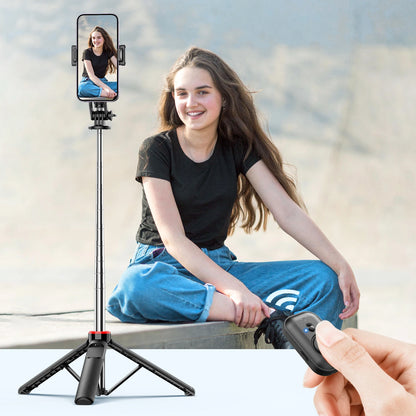C13C13d Portable Selfie Stick with Bluetooth Remote – 360° Rotating Tripod & Phone Holder