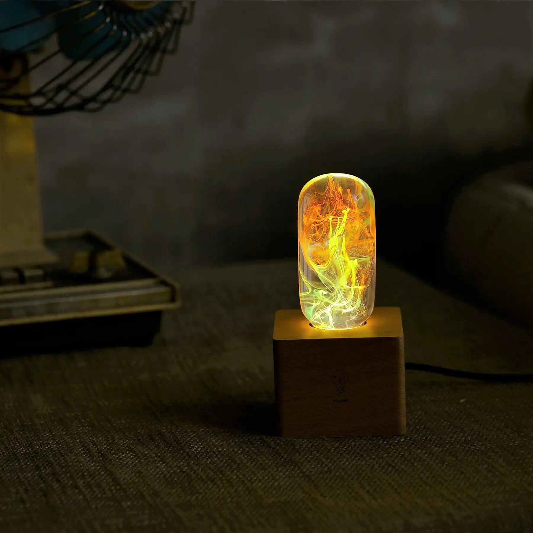 Creative Epoxy Resin Wood LED Night Light – Handmade Multicolor Ocean Lamp for Home Decor & Gifts