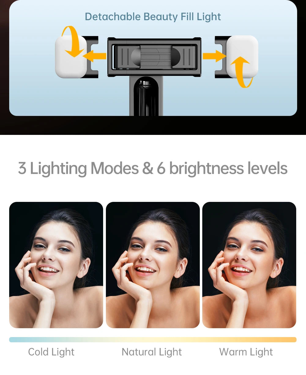 C13C13d Portable Selfie Stick with Bluetooth Remote – 360° Rotating Tripod & Phone Holder