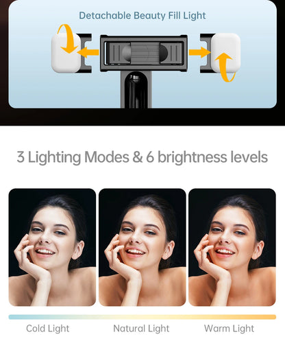 C13C13d Portable Selfie Stick with Bluetooth Remote – 360° Rotating Tripod & Phone Holder
