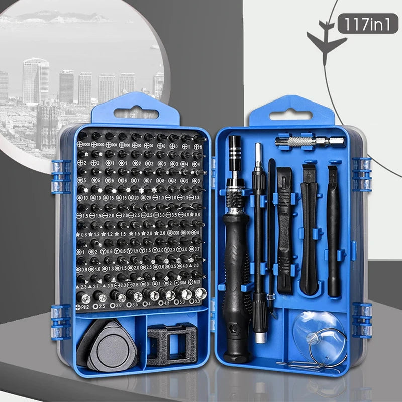 Galacok 117 in 1 Precision Screwdriver Set with 98 Magnetic Bits Multi-Function Repair Tool Kit for IPhone Glasses Laptop Camera