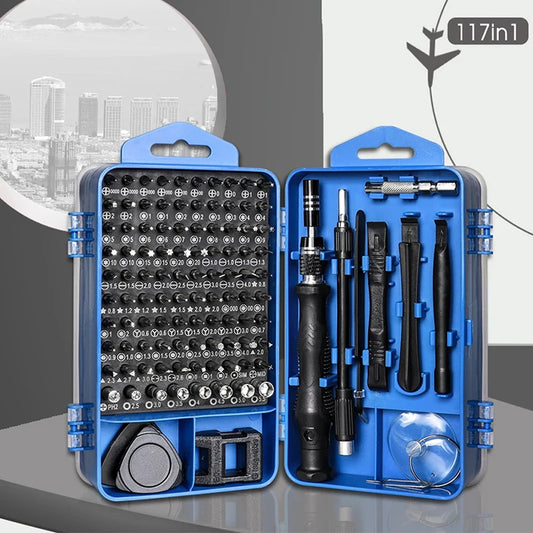 Galacok 117 in 1 Precision Screwdriver Set with 98 Magnetic Bits Multi-Function Repair Tool Kit for IPhone Glasses Laptop Camera