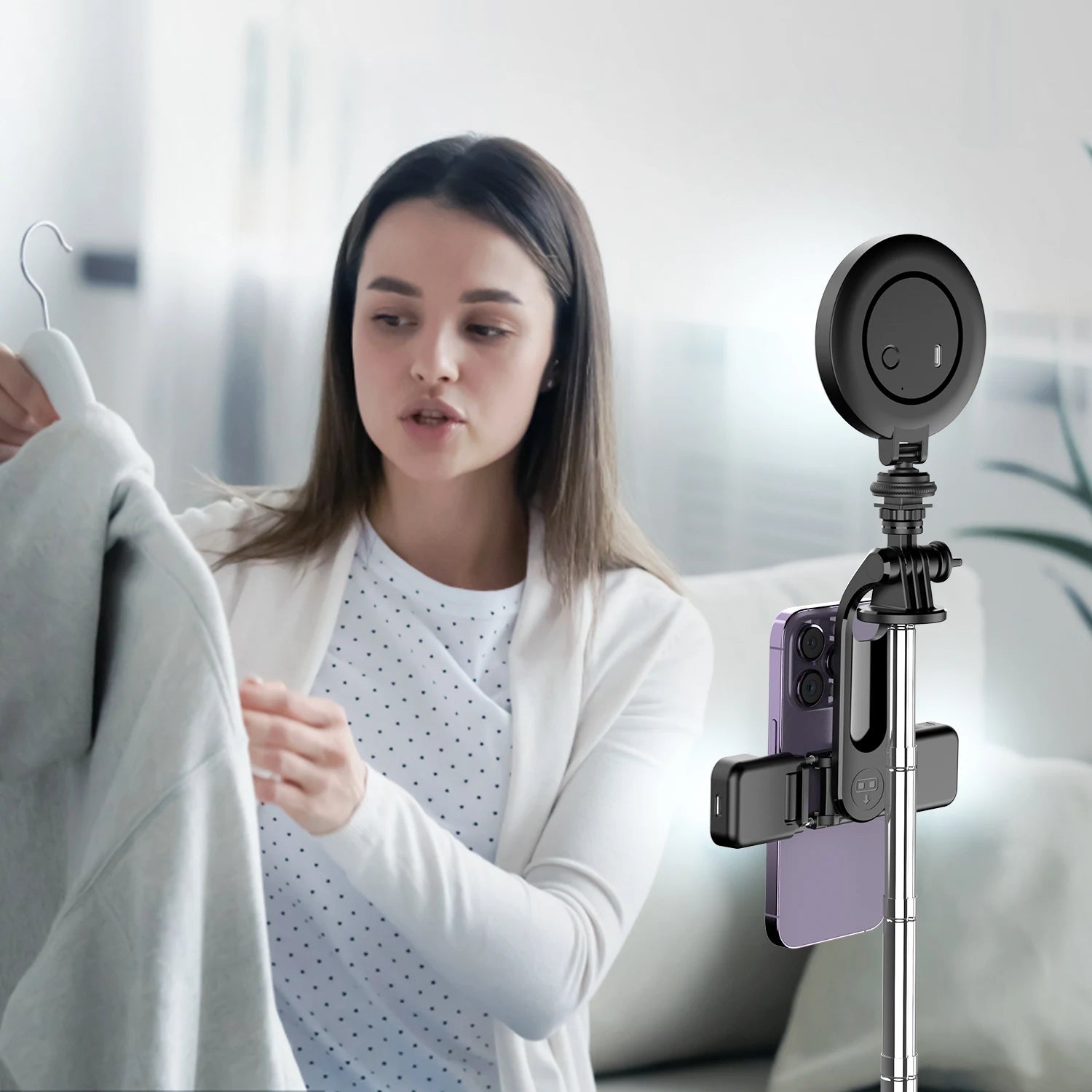 C13C13d Portable Selfie Stick with Bluetooth Remote – 360° Rotating Tripod & Phone Holder