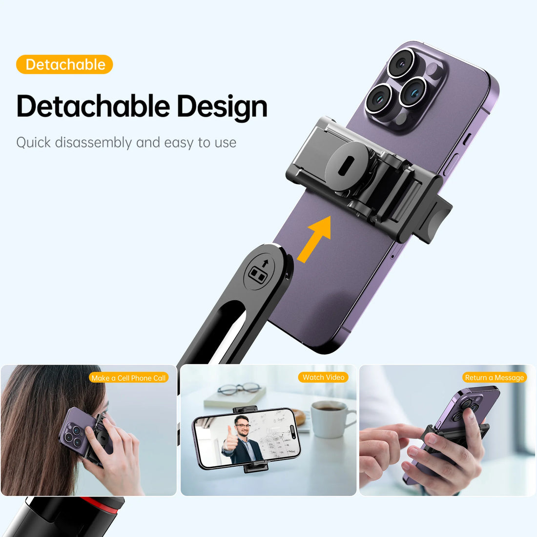 C13C13d Portable Selfie Stick with Bluetooth Remote – 360° Rotating Tripod & Phone Holder
