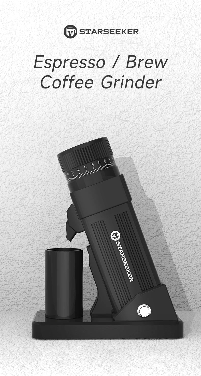 TARSEEKER E55 Electric Coffee Grinder – 55MM Espresso Burr with Stepless Fineness Adjustment for Cold Brew