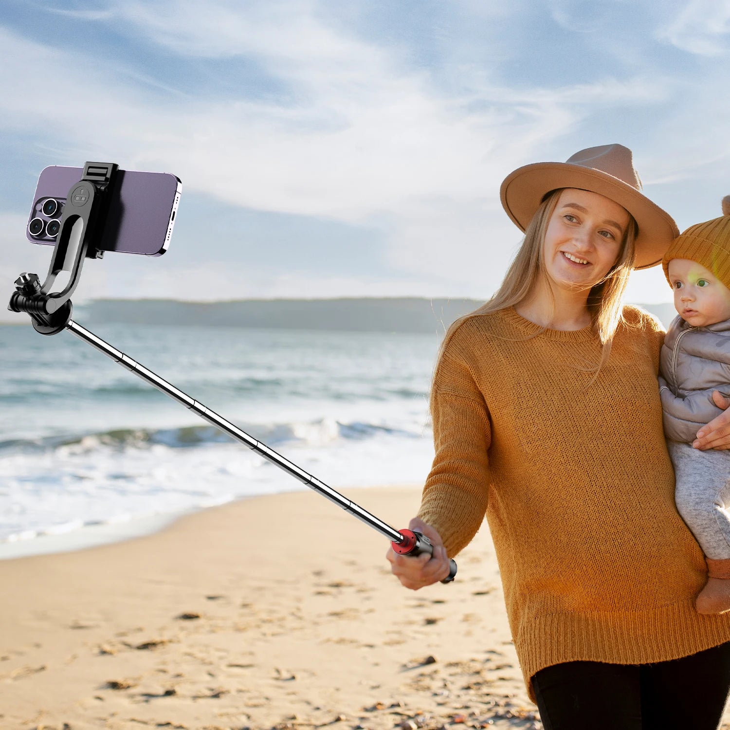 C13C13d Portable Selfie Stick with Bluetooth Remote – 360° Rotating Tripod & Phone Holder