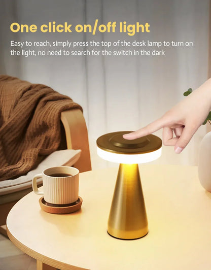 USB Rechargeable Touch Table Lamp – Portable Study, Bedroom & Night Light