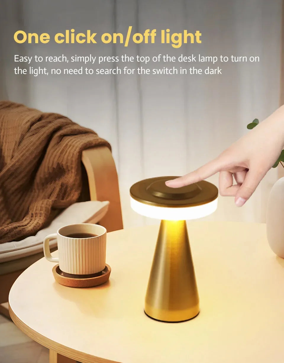 USB Rechargeable Touch Table Lamp – Portable Study, Bedroom & Night Light