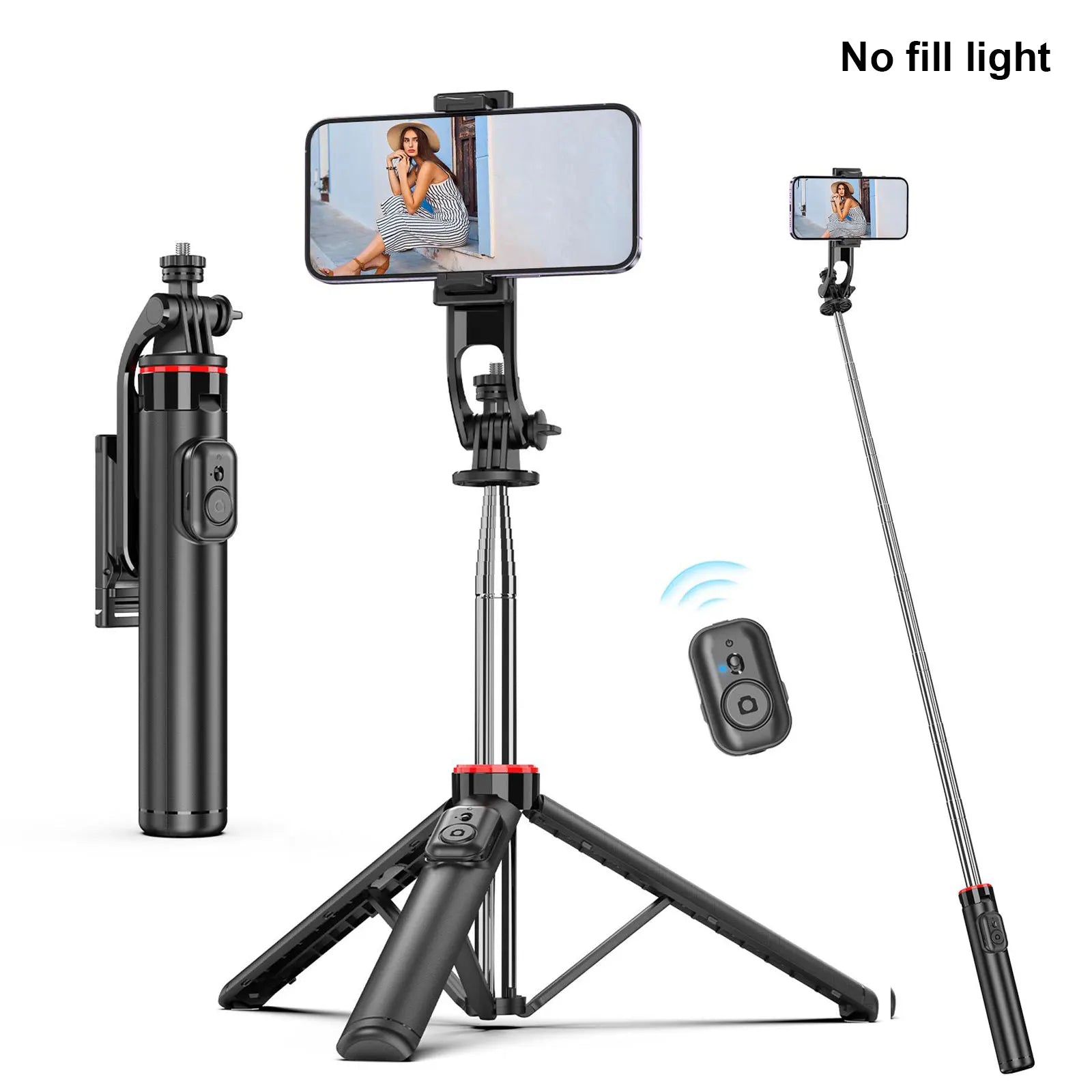 C13C13d Portable Selfie Stick with Bluetooth Remote – 360° Rotating Tripod & Phone Holder