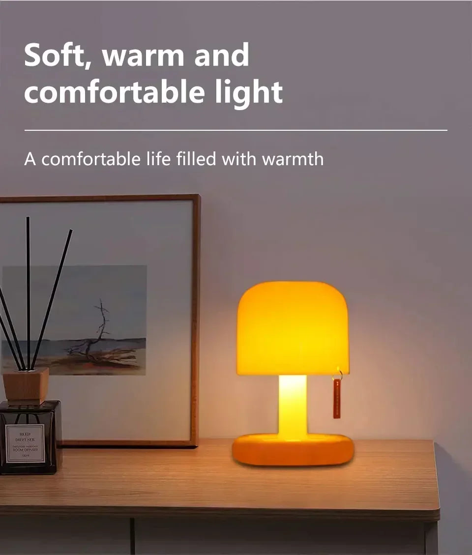 Mini Sunset LED Night Lamp – USB Rechargeable Mushroom Style Night Light for Bedroom, Coffee Bar &
