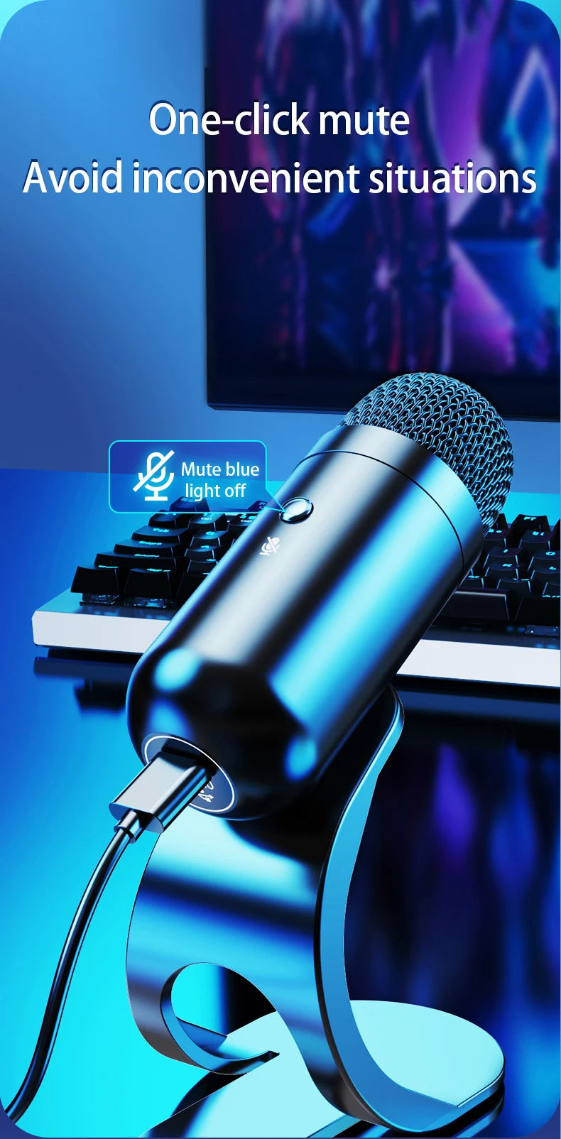 rofessional Wired Condenser Conference Microphone – Gooseneck Desktop High-Quality Mic for Computer & Gaming