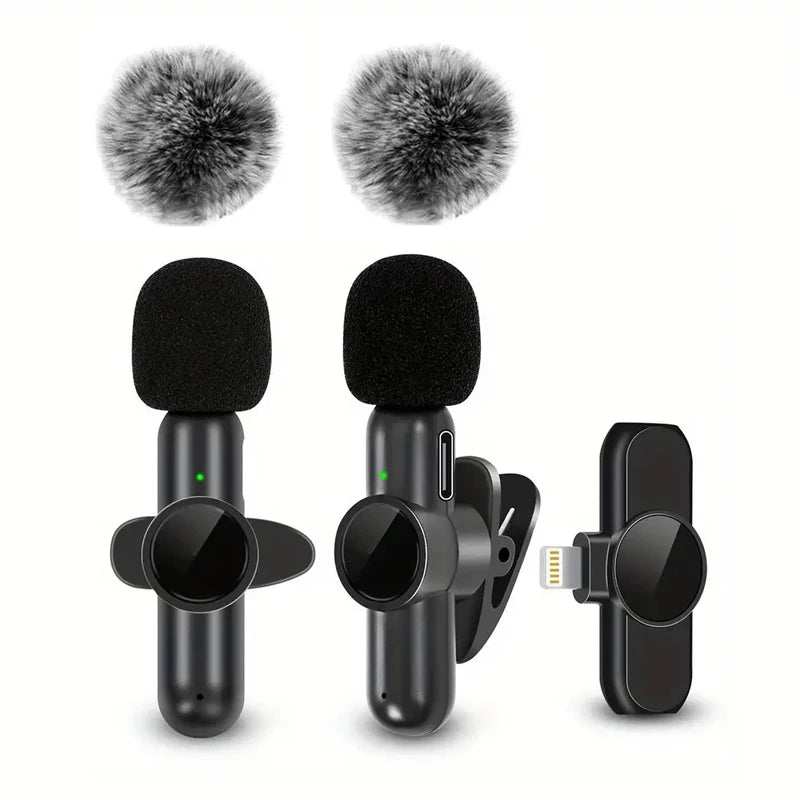 Wireless Lavalier Microphone with Windproof Cover – Mini Mic for iPhone & Android Video Recording