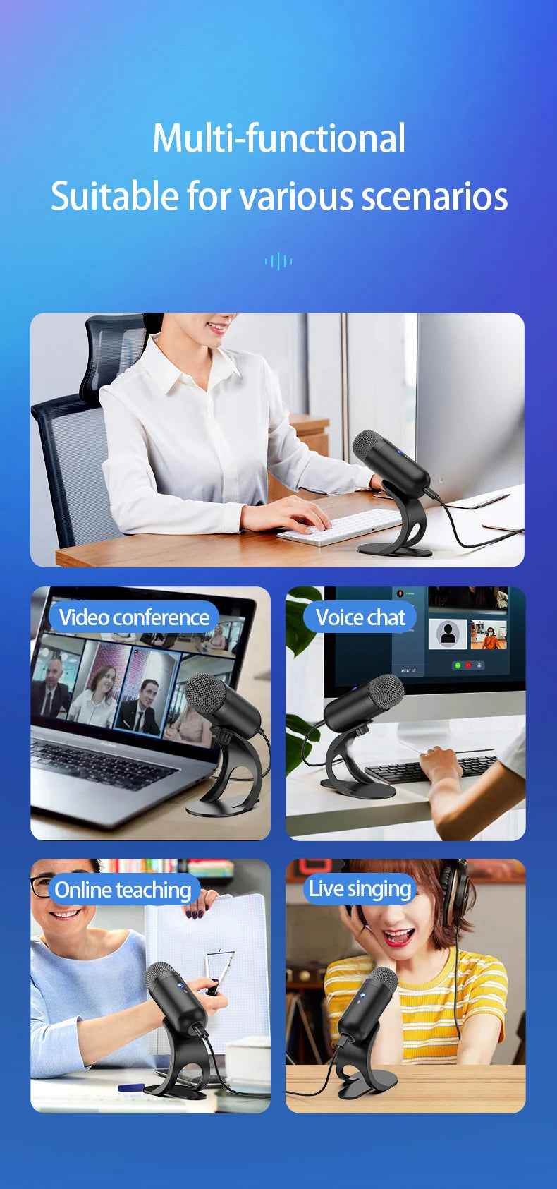 rofessional Wired Condenser Conference Microphone – Gooseneck Desktop High-Quality Mic for Computer & Gaming