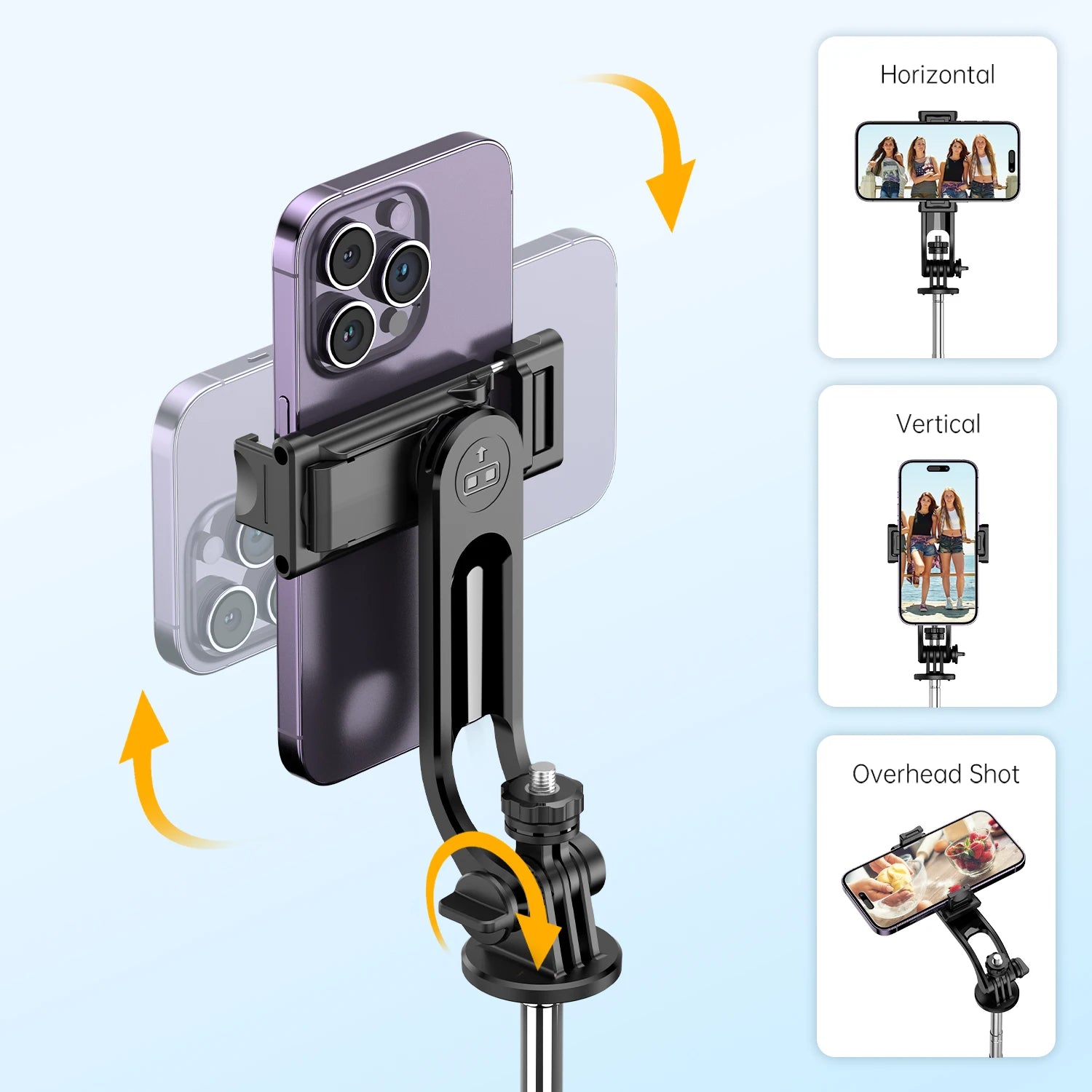 C13C13d Portable Selfie Stick with Bluetooth Remote – 360° Rotating Tripod & Phone Holder