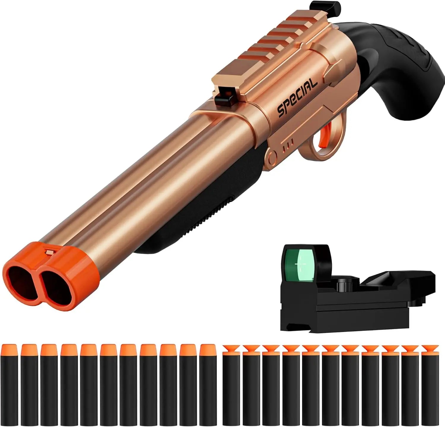 Toy Gun Soft Bullets,Rifle Short Double Barrel Shotgun Toys Foam Blasters with EVA Darts, Shooting Games Education Toy Model