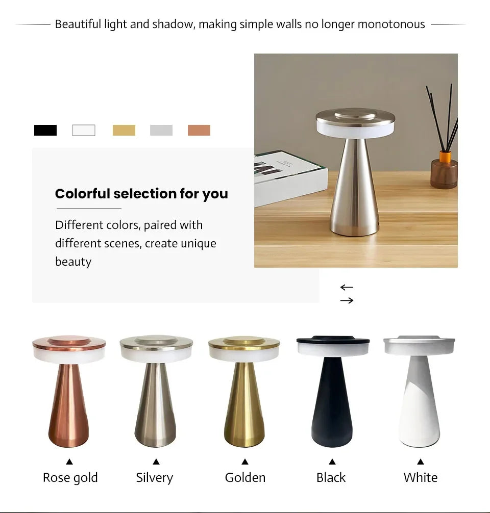 USB Rechargeable Touch Table Lamp – Portable Study, Bedroom & Night Light